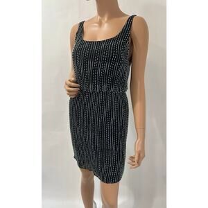 alice olivia dress small Black Beaded With Green Stripes